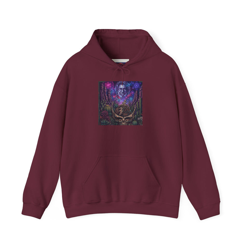 Psychedelic Skull Shaman Hoodie | Mystical Forest Totem Sweatshirt, deadhead gift