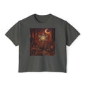 Mystic Forest Mandala Women's Boxy Tee | Crescent Moon, Woodland Animals, Boho Art, deadhead gift