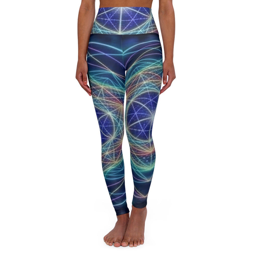 Swirling Galaxy Waves Leggings | High Waisted Yoga Leggings
