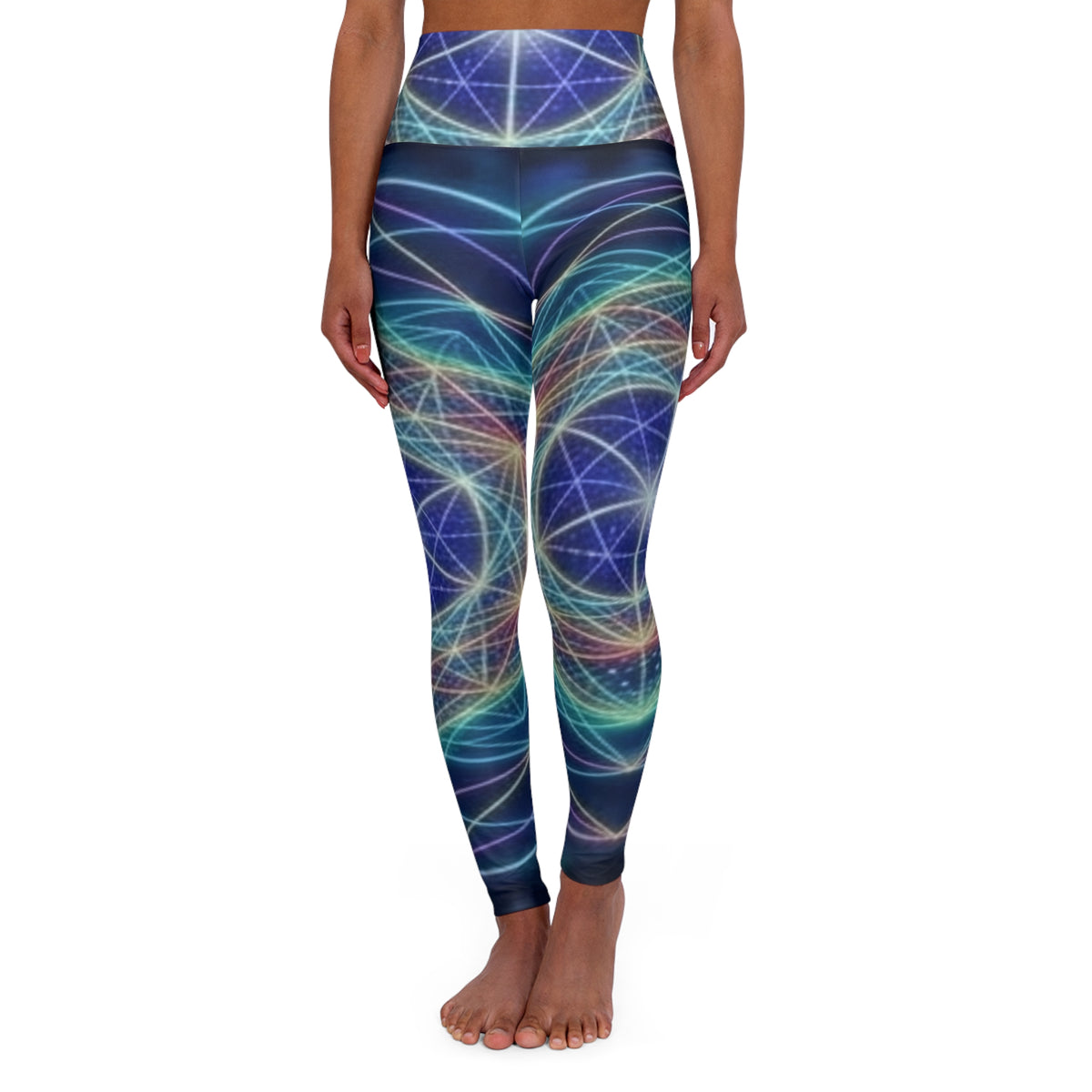 Swirling Galaxy Waves Leggings | High Waisted Yoga Leggings