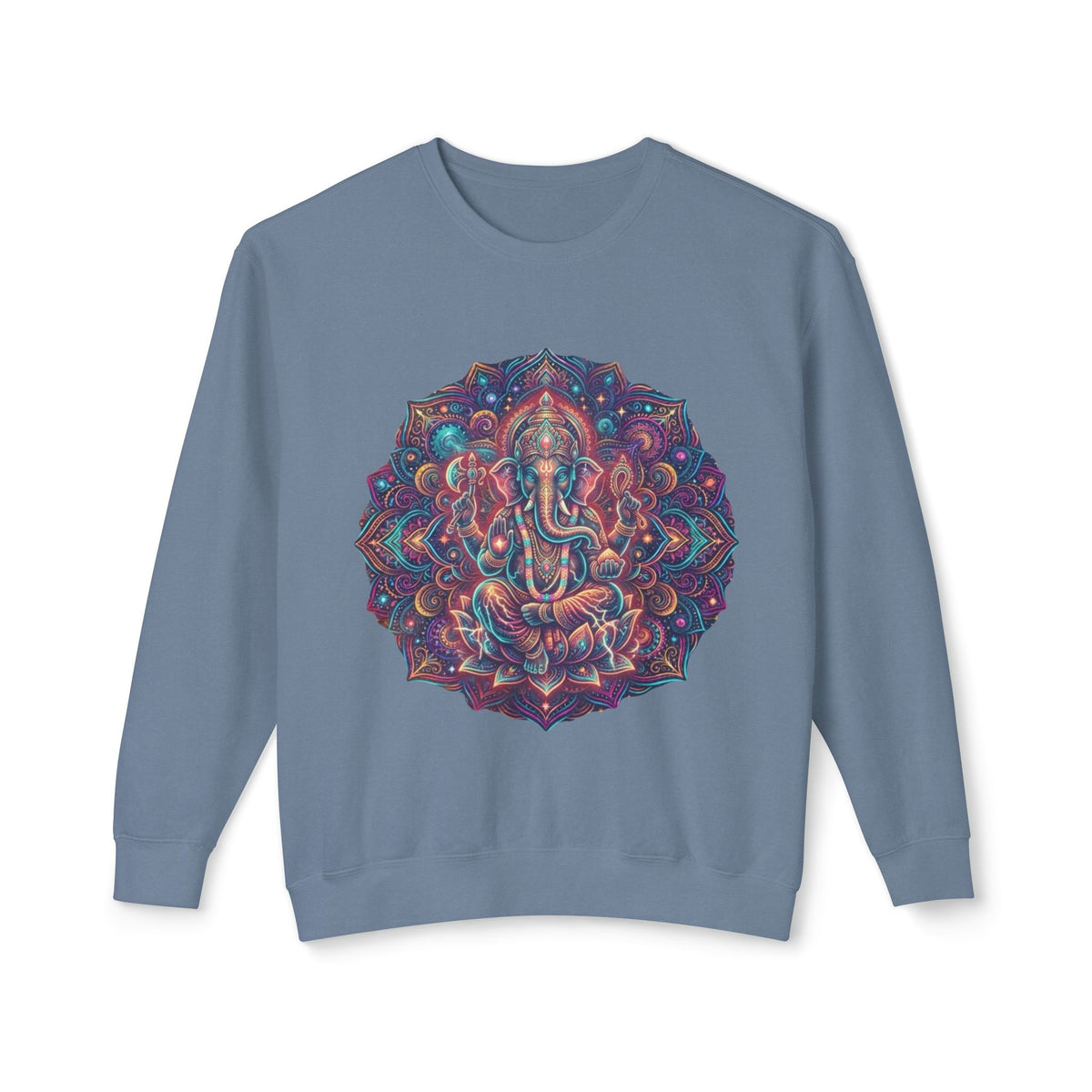 Colorful Ganesha Mandala Sweatshirt | Hindu Elephant Deity Spiritual Crewneck
