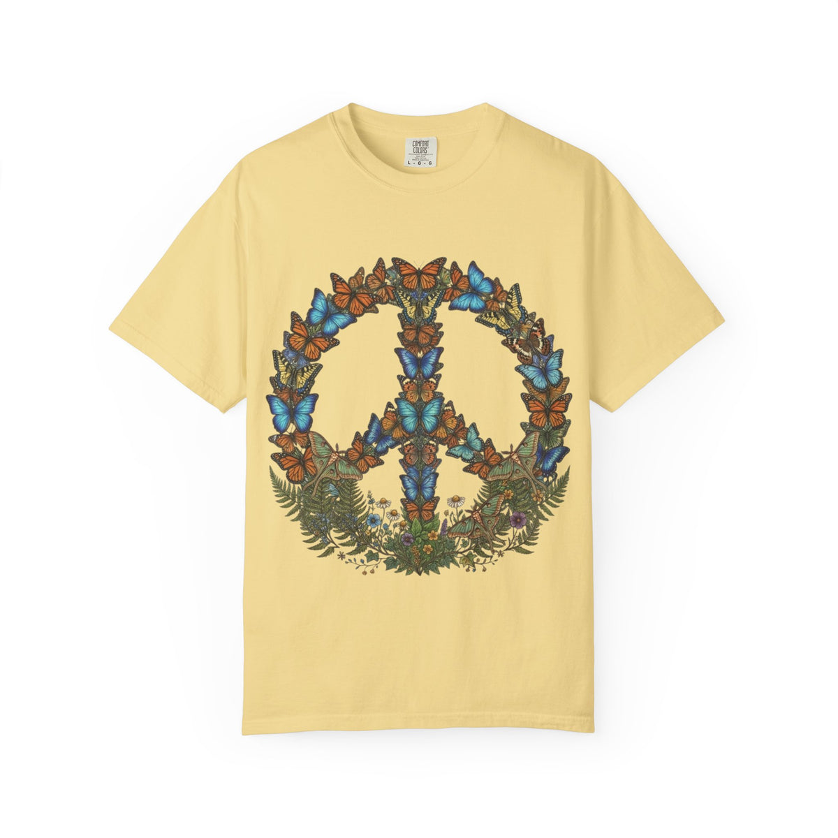 Butterfly Peace Sign T-Shirt | Floral Peace Symbol Tee