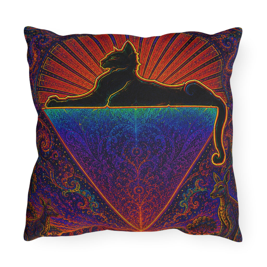 cats down under the stars outdoor pillow | Grateful Dead inspired