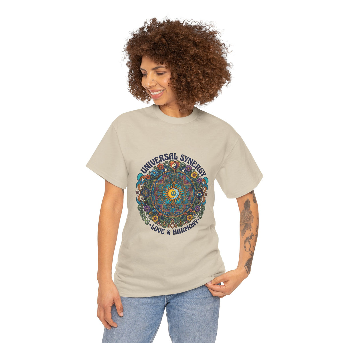 Universal Synergy Mandala T-Shirt | Love & Harmony Graphic Tee