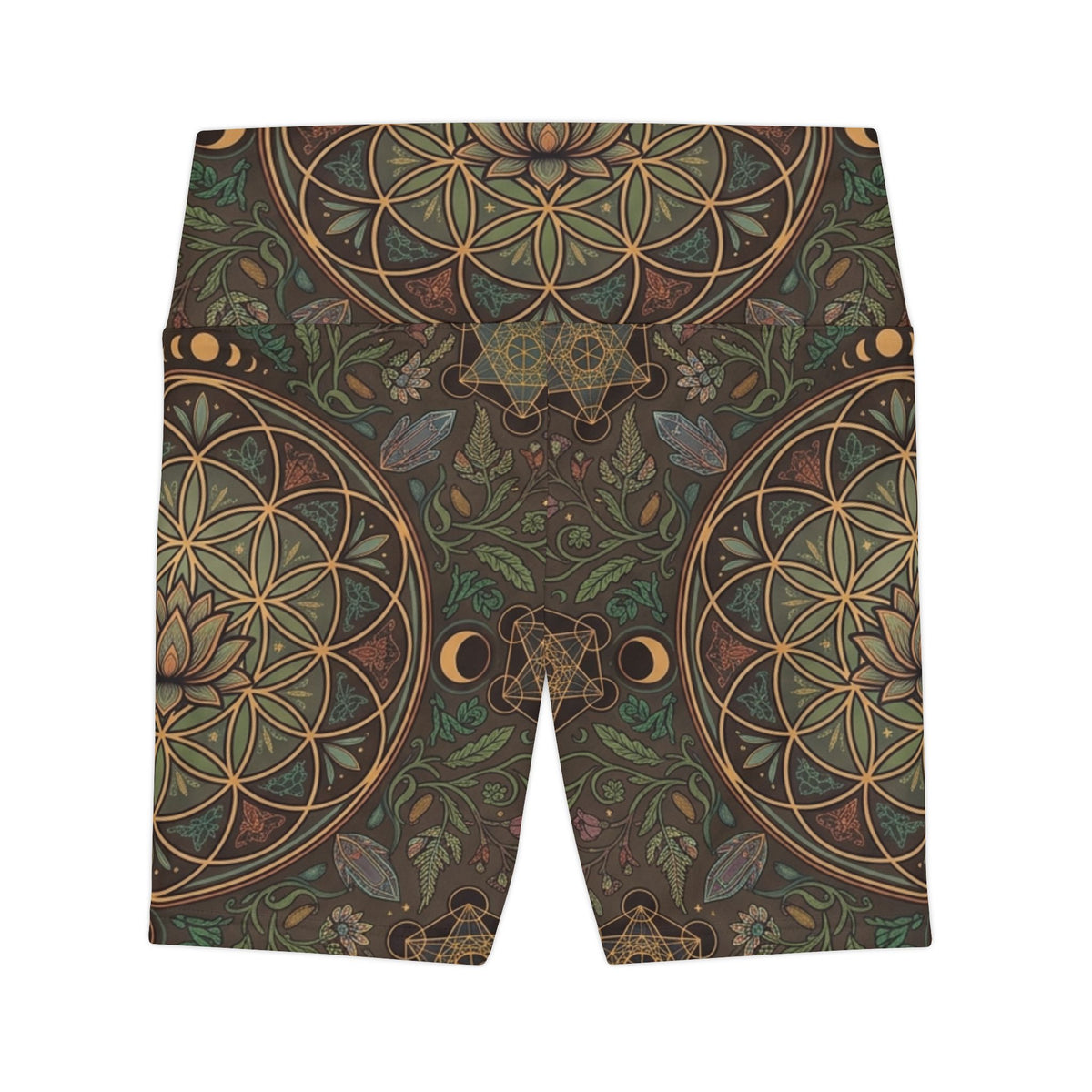 Sacred Geometry Floral Pattern Workout Shorts
