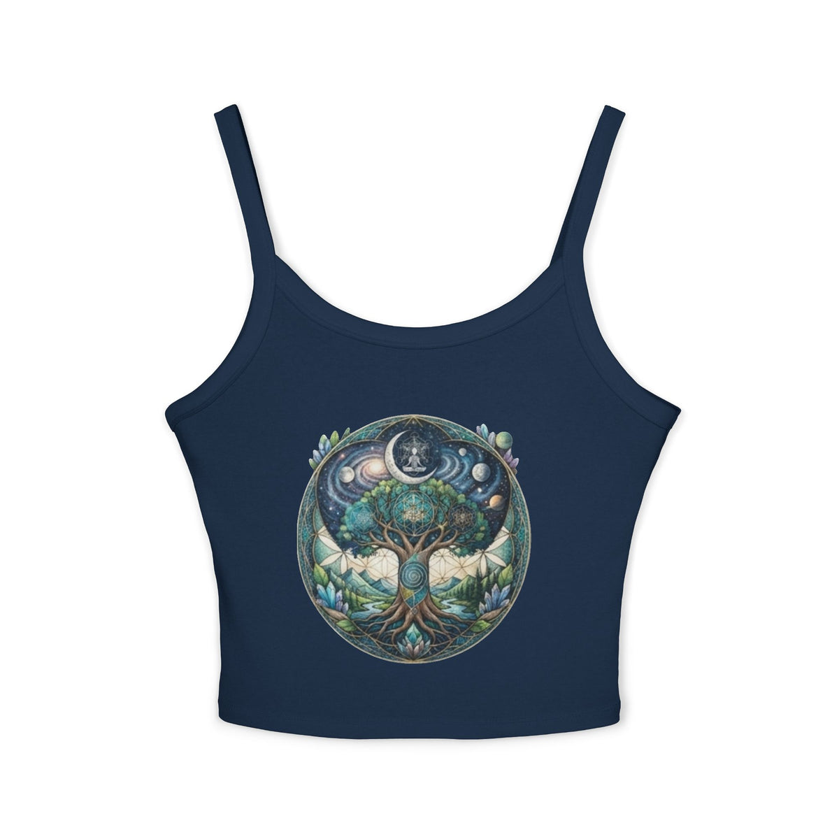 Tree of Life moon phases Tank Top | mystical nature, lotus, celestial
