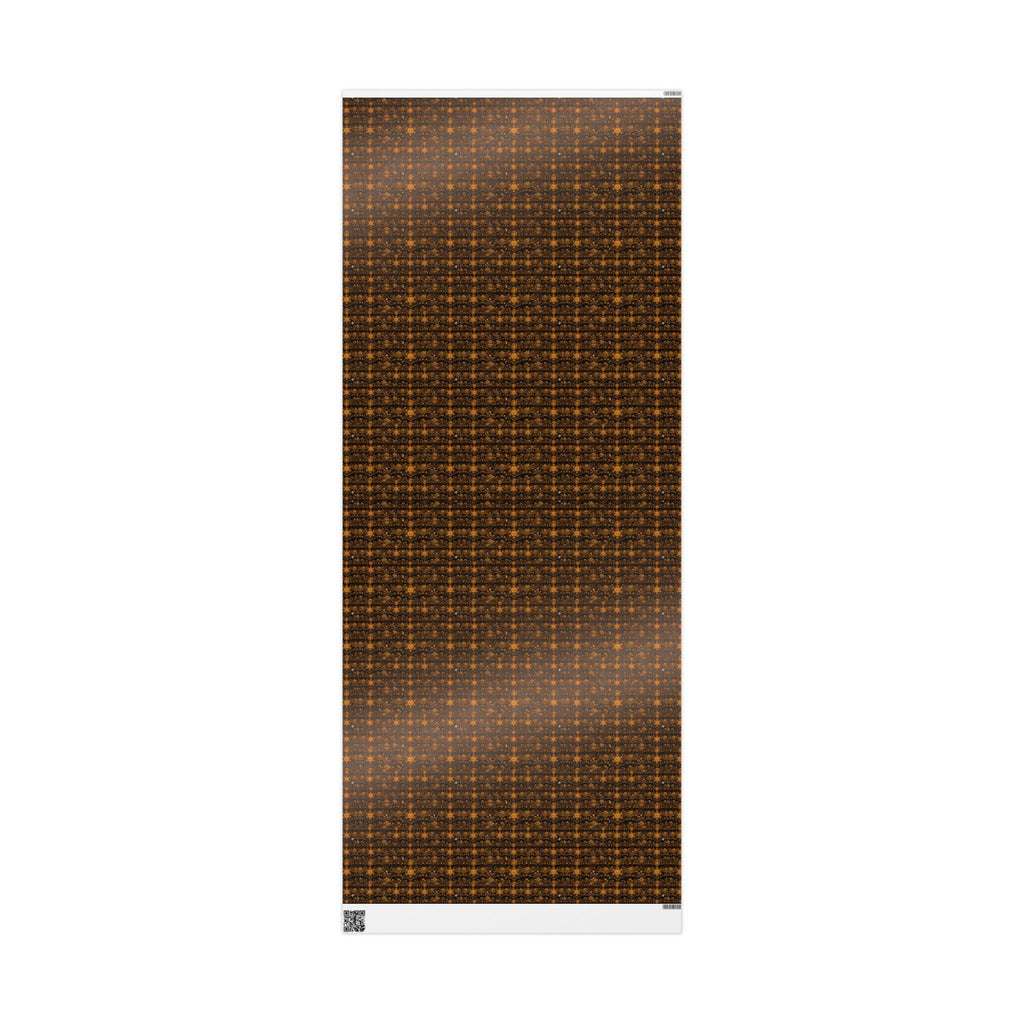 Sacred Earth Gold Mandala Pattern Wrapping Paper | Brown Decorative Gift Wrap, Burning Man Christmas wrapping paper