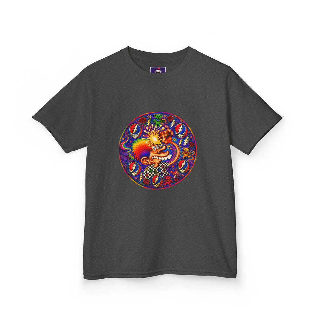 Psychedelic Grateful dead ice cream manKids T-Shirt | Colorful Mandala Circle Design