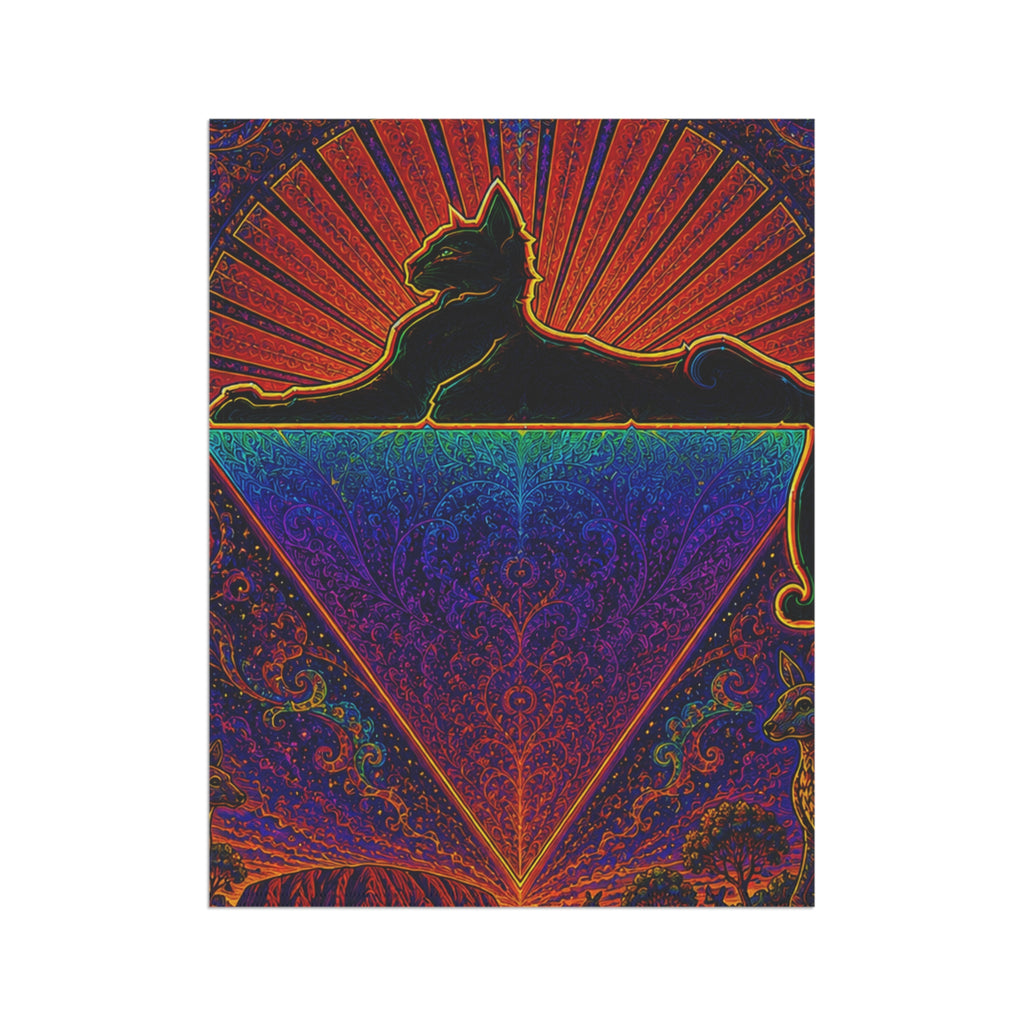 Grateful Dead Cat Pyramid Garden & House Banner | Psychedelic Steal Your Face Flag