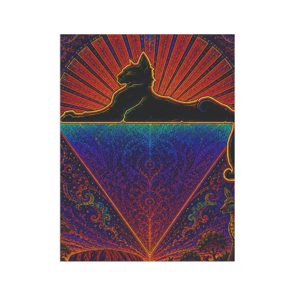 Grateful Dead Cat Pyramid Garden & House Banner | Psychedelic Steal Your Face Flag
