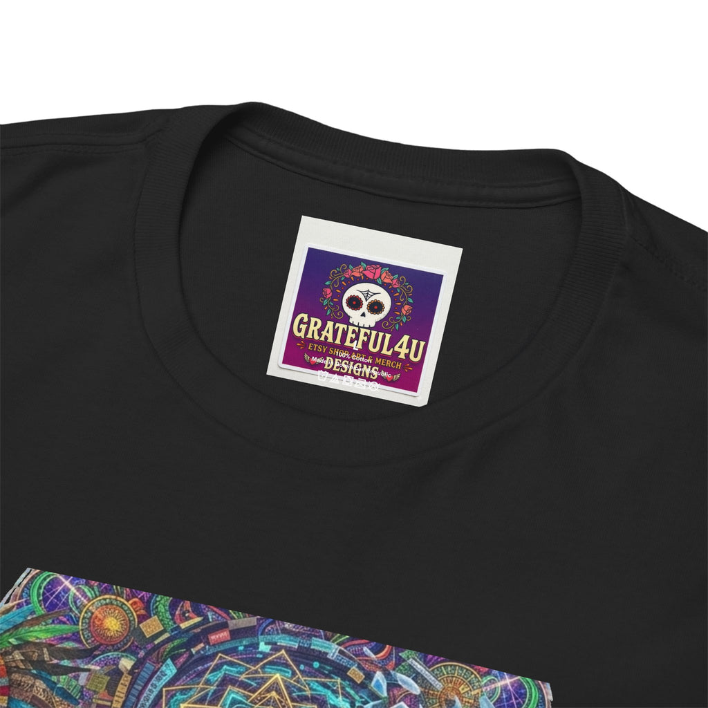 Mystic Geometric Shaman Tee | Spiritual Mandala, Psychedelic Vision Art, Burning Man Festival Tee shirt