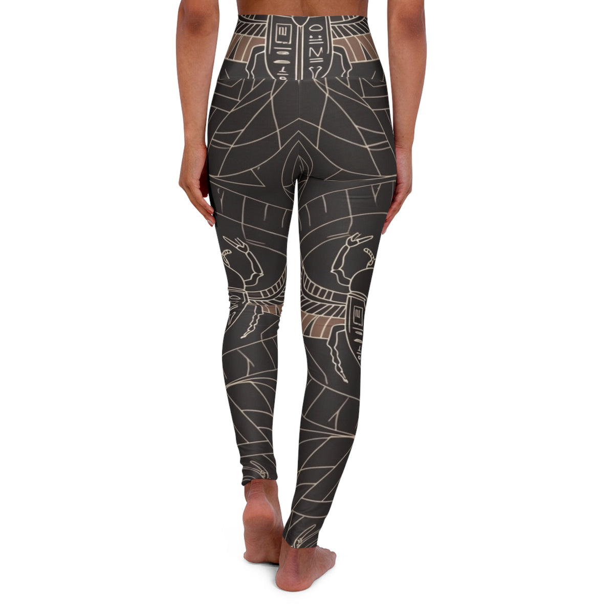 Egyptian Scarab Beetle Leggings | High Waisted Yoga Leggings