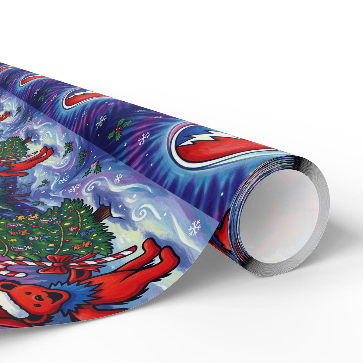 Grateful Dead Dancing Bears Wrapping Paper | Holiday Music Pattern