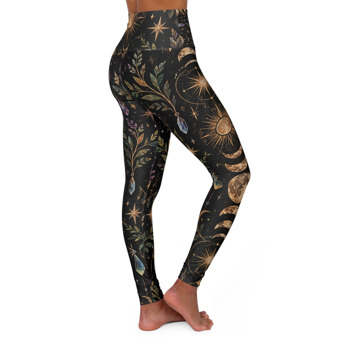 Celestial Crystal Lotus Leggings | Yoga Leggings