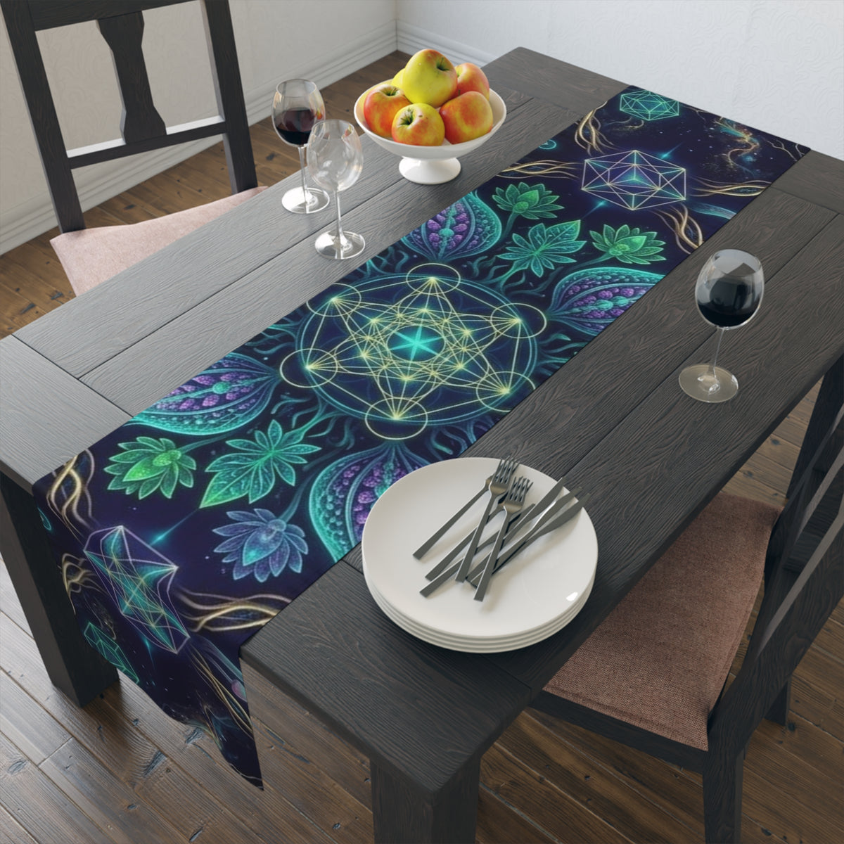 Sacred Geometry Mandala Table Runner