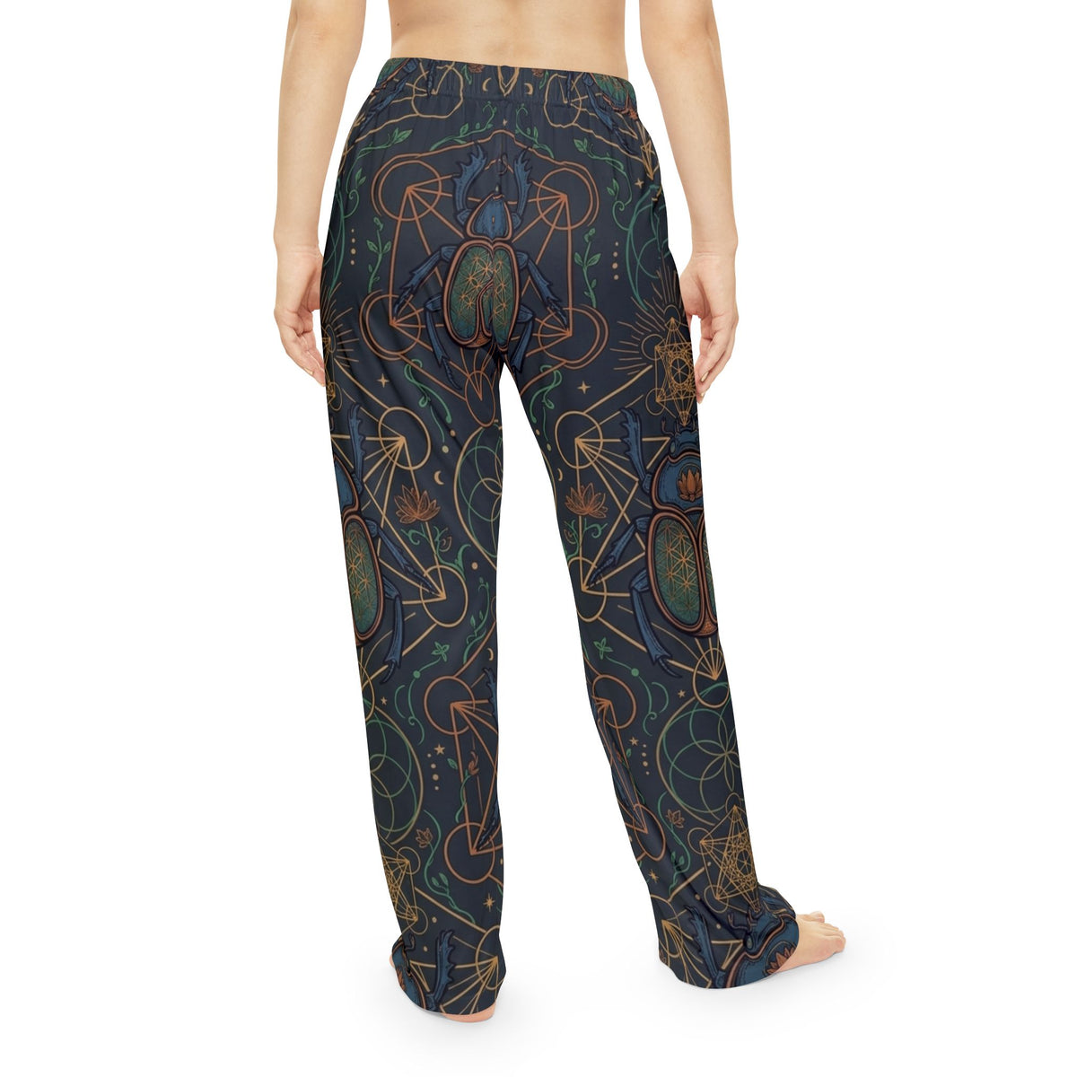Art Nouveau Scarab Pattern Pajama Pants | All-Over Print
