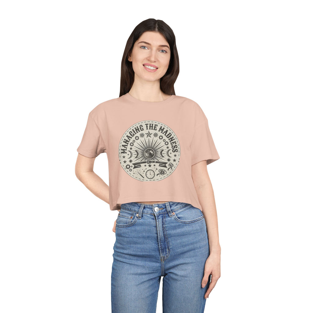 Moon Phases Mandala Crop Tee | Astrological Celestial Design