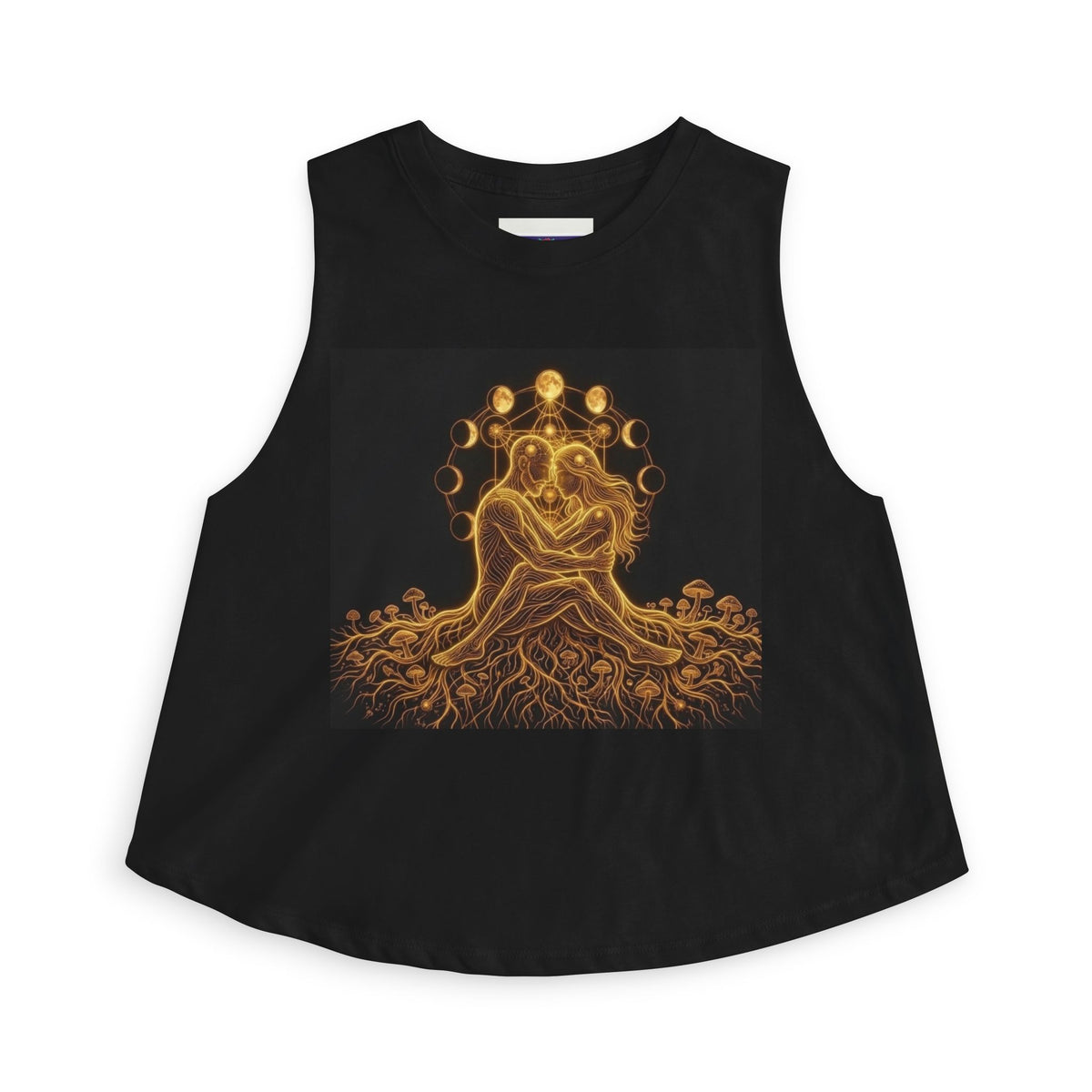 Golden Tree of Life embrace crop top | mystical nature graphic, Burning Man Apparel, Deadhead Gift