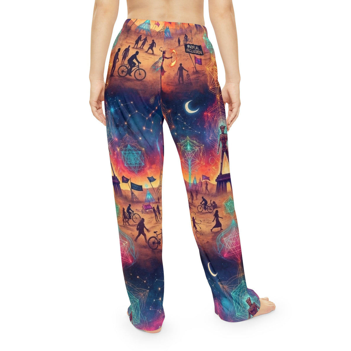 Burning man pj Illustration Pajama Pants | Celestial Dream AOP