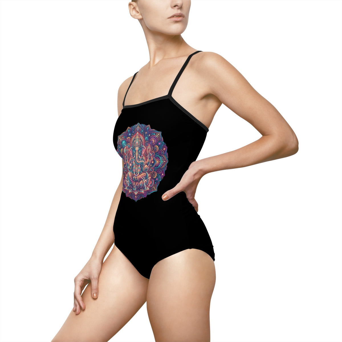 Colorful Ganesha Mandala Swimsuit One-piece | Spiritual Hindu Art
