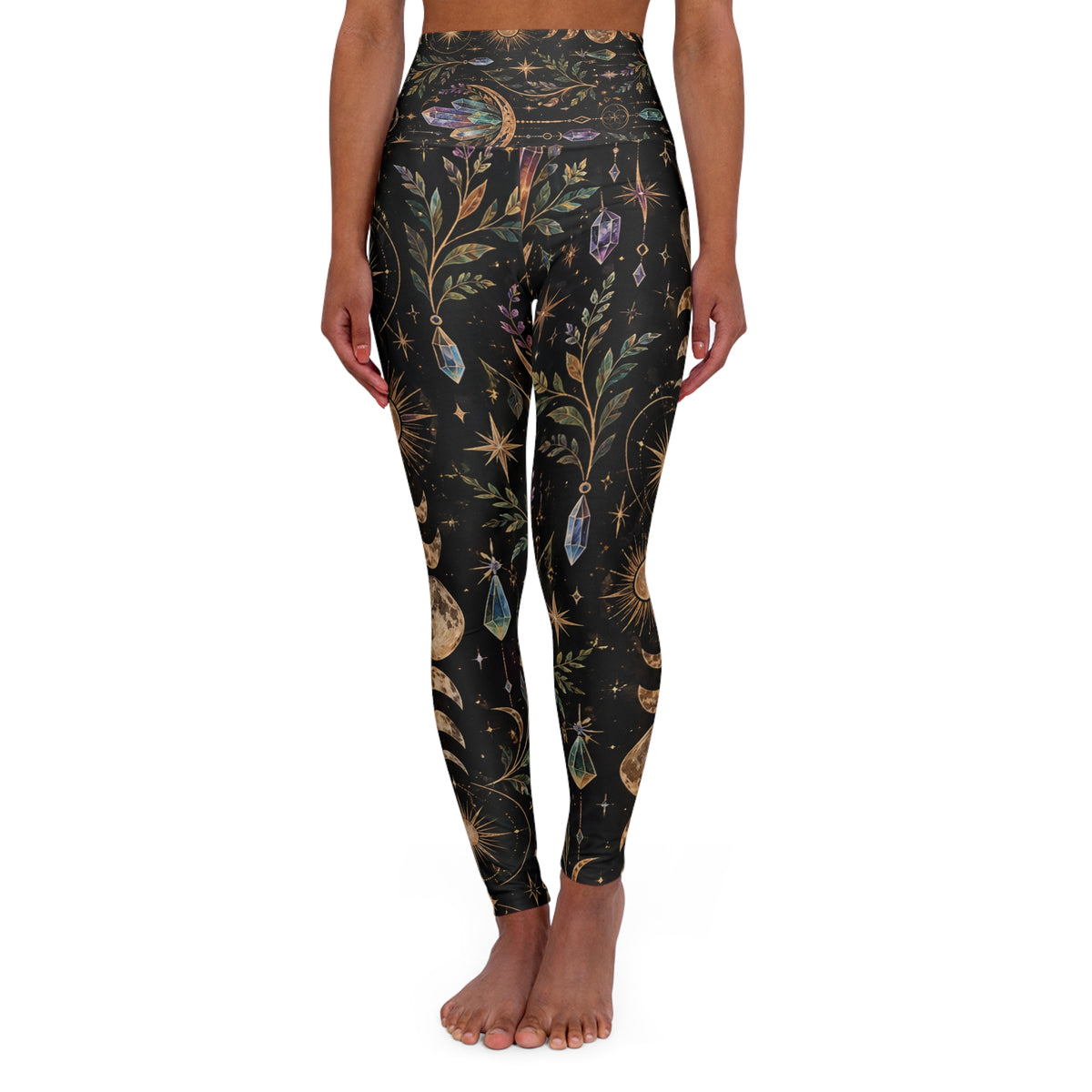 Celestial Crystal Lotus Leggings | Yoga Leggings