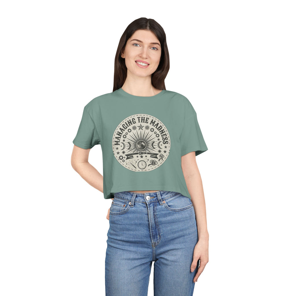 Moon Phases Mandala Crop Tee | Astrological Celestial Design