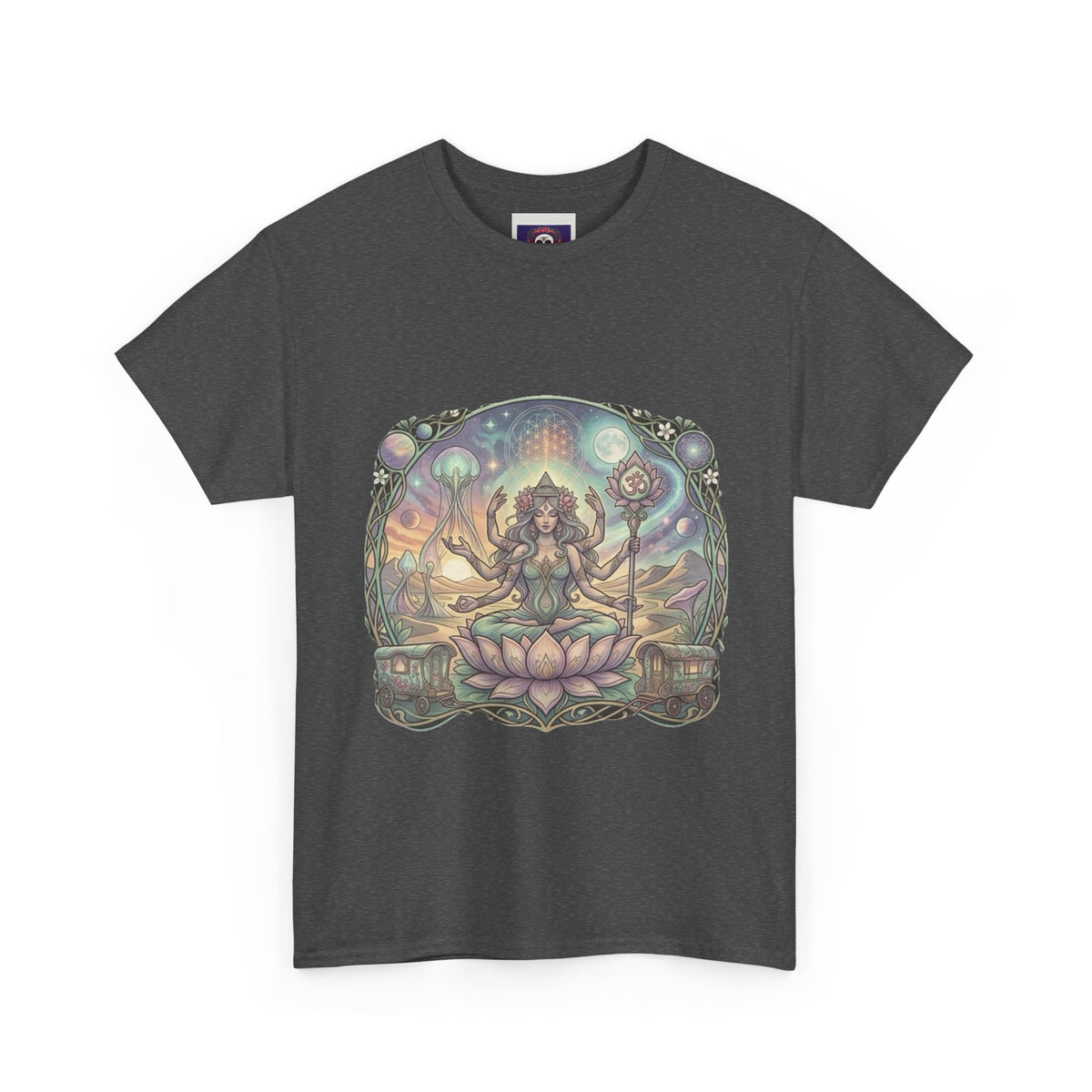Buddha Meditation Yoga Shirt  Mandala Graphic T-Shirt for Men & Women, Sacred Geometry Lotus Flower Top, Festival Clothing