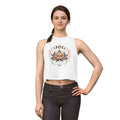 Lotus Moon Phases Crop Top | Boho Celestial Floral Yoga Tank, Boho Hippie Style, Burning Man Style, Deadhead Girl