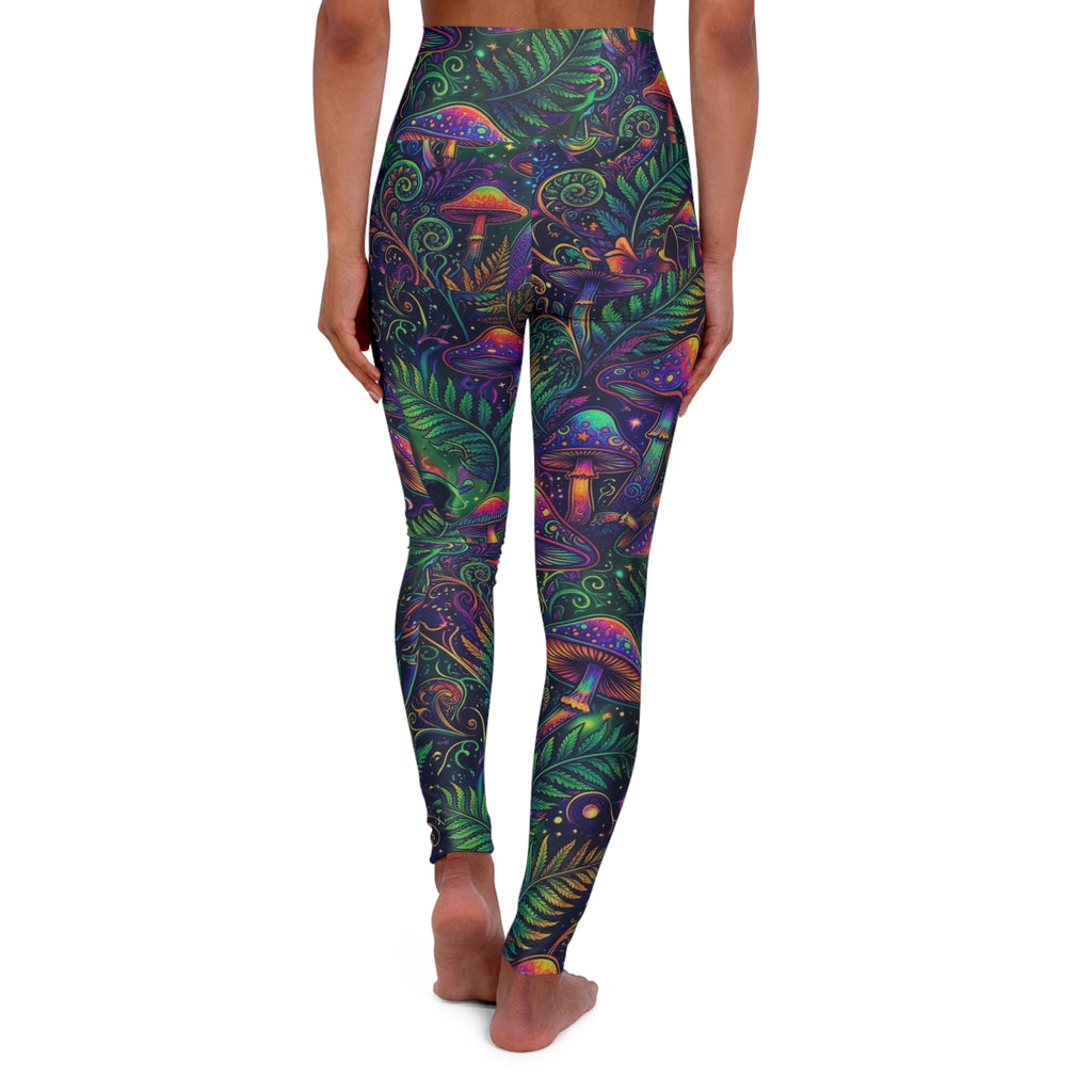 Psychedelic Mushroom Pattern leggings | High Waisted Yoga Leggings
