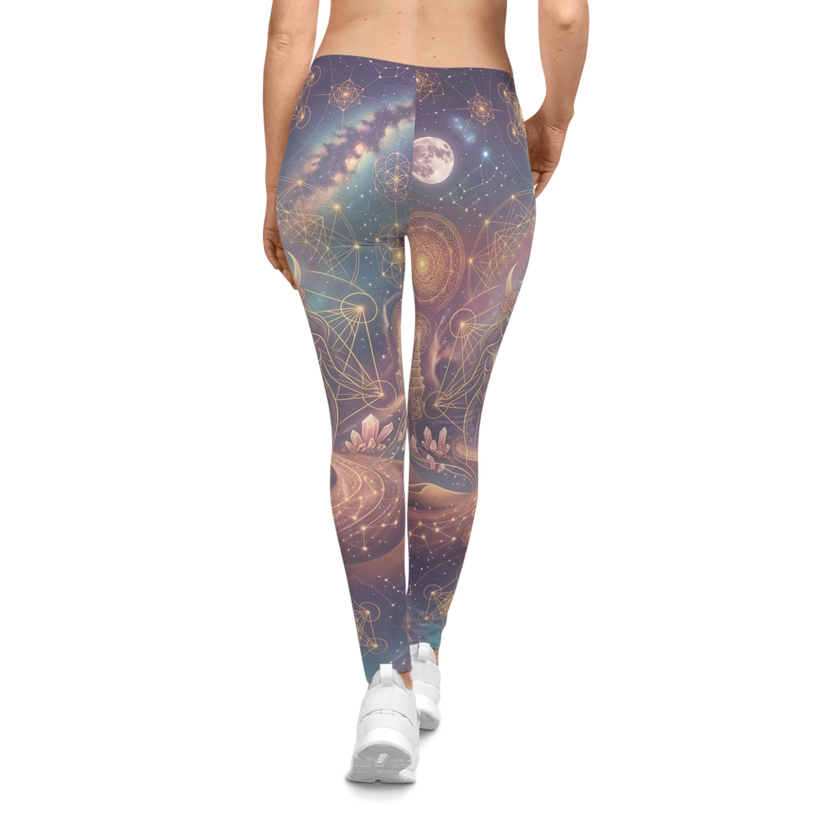 Celestial Sacred Geometry Leggings | Cosmic Moon AOP