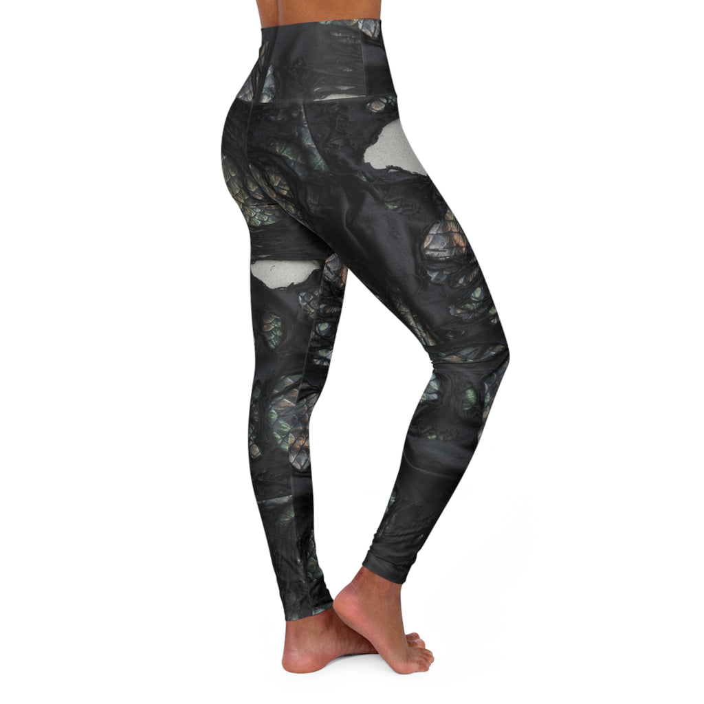 Dark Abstract Marble Pattern Leggings, Burning Man Festival Leggings, Halloween, Steampunk, Apocalypse, Deadhead