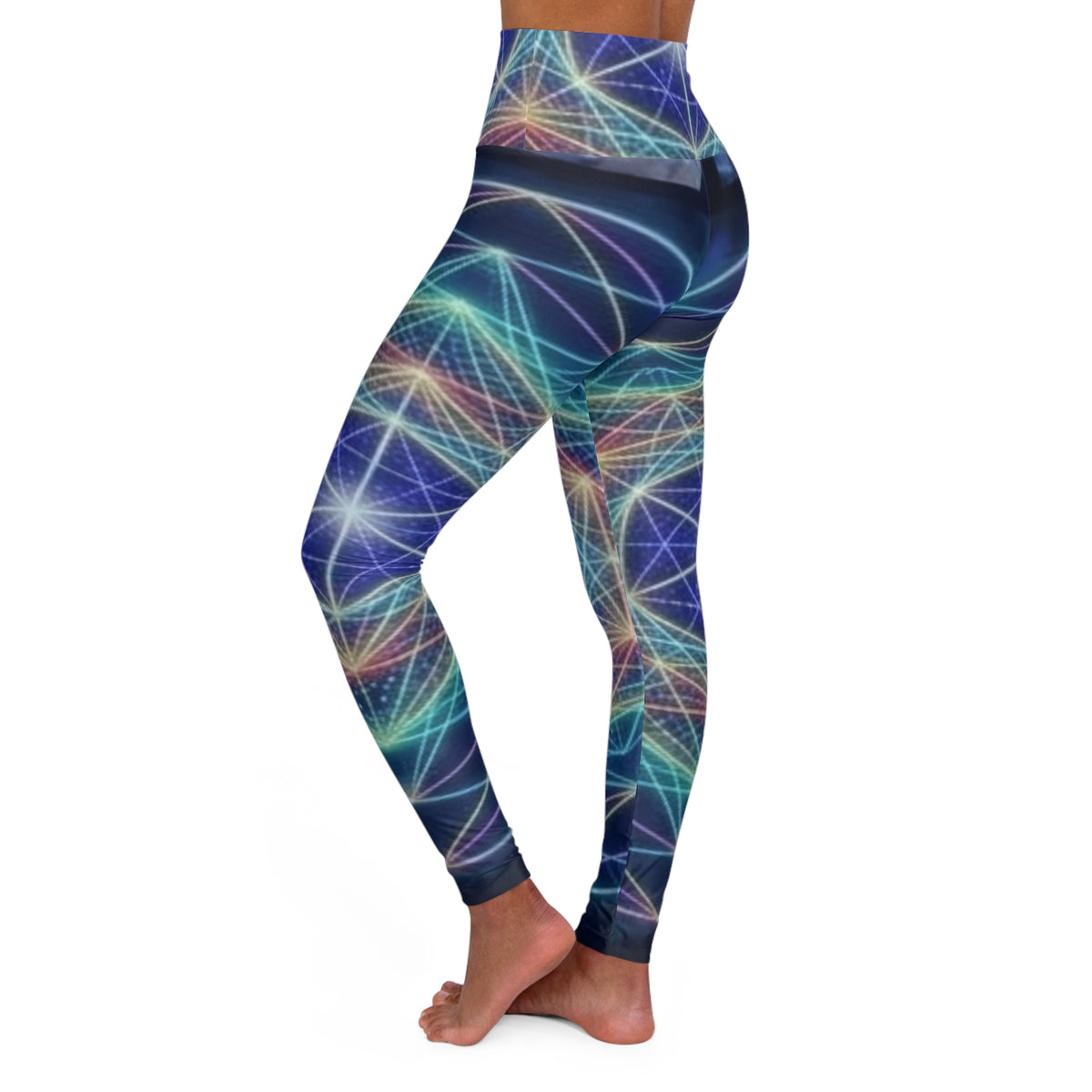 Swirling Galaxy Waves Leggings | High Waisted Yoga Leggings