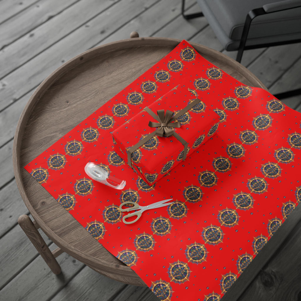 Deadhead Stars Wrapping Paper | Red Holiday Roll, grateful dead inspired