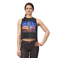 Sacred Geometry Burner Figure Crop Top | Psychedelic Sunset Temple, Black Rock City, Feel the Burn, Burning Man Vision Quest