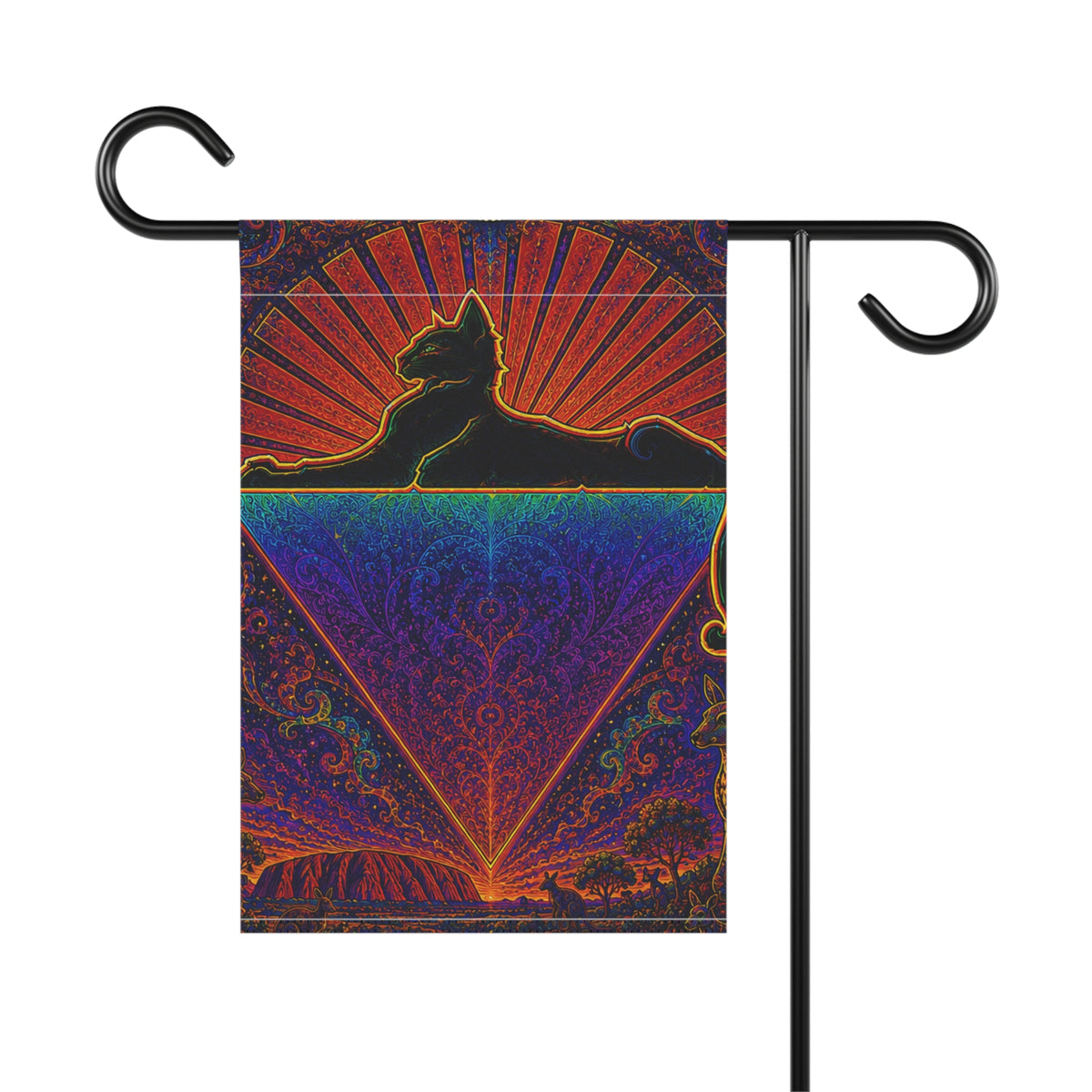 Grateful Dead Cat Pyramid Garden & House Banner | Psychedelic Steal Your Face Flag