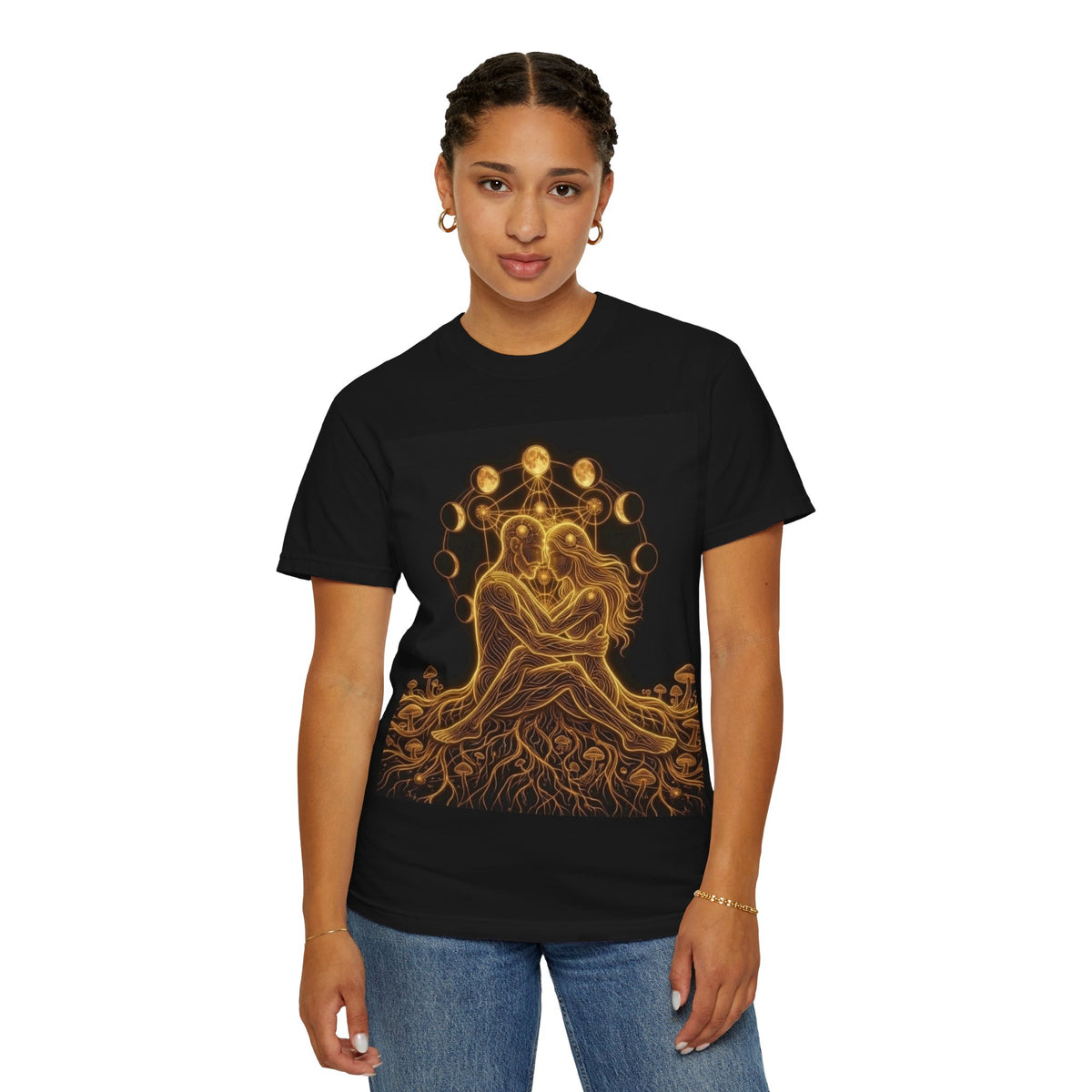 Lovers Entwined Tree of Life T-Shirt | Moon Phases Embrace