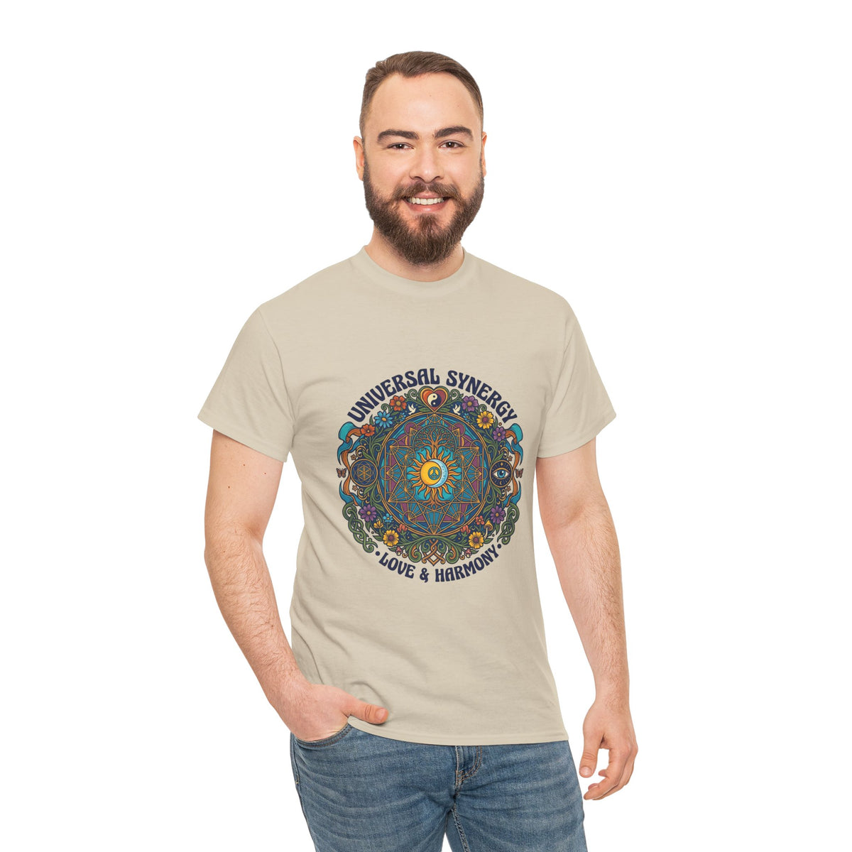 Universal Synergy Mandala T-Shirt | Love & Harmony Graphic Tee