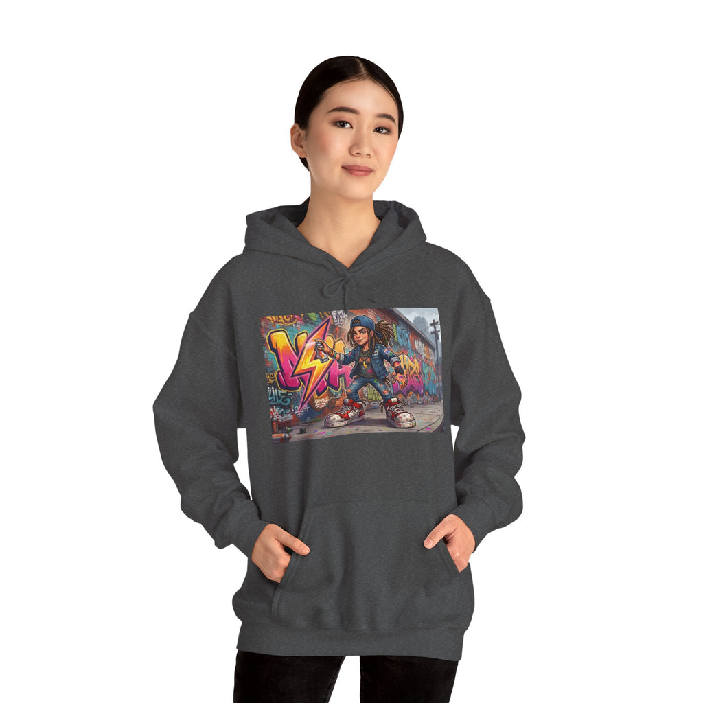 Graffiti Skater Kid Hoodie | Street Art Skateboard Sweatshirt