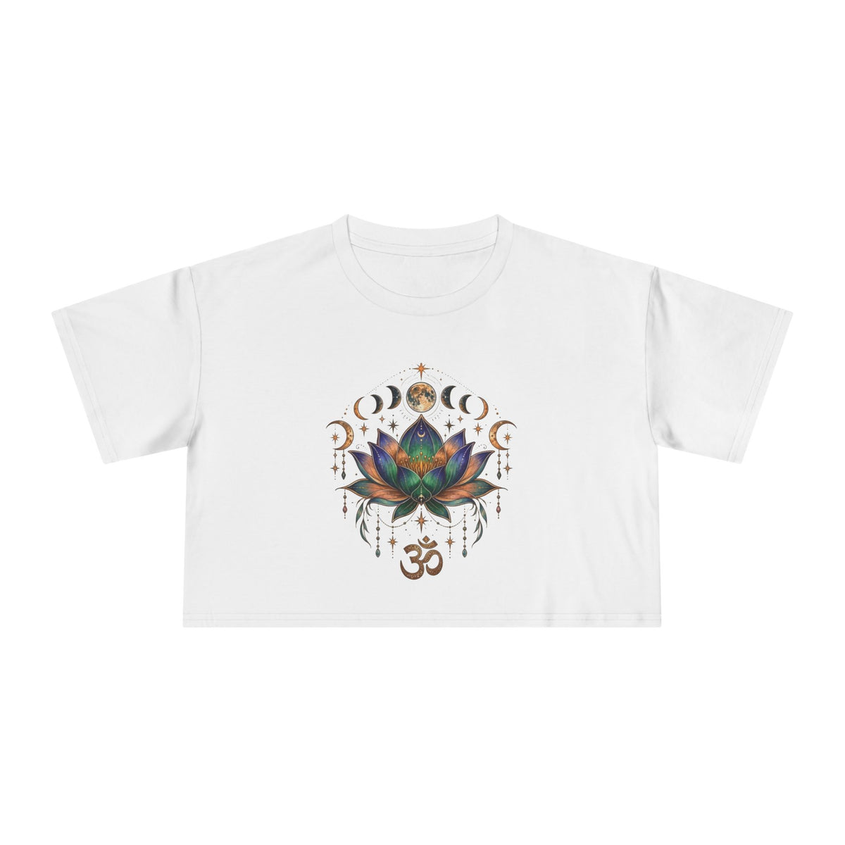 Lotus Mandala Om Tee | Crop Top, Spiritual Yoga Shirt