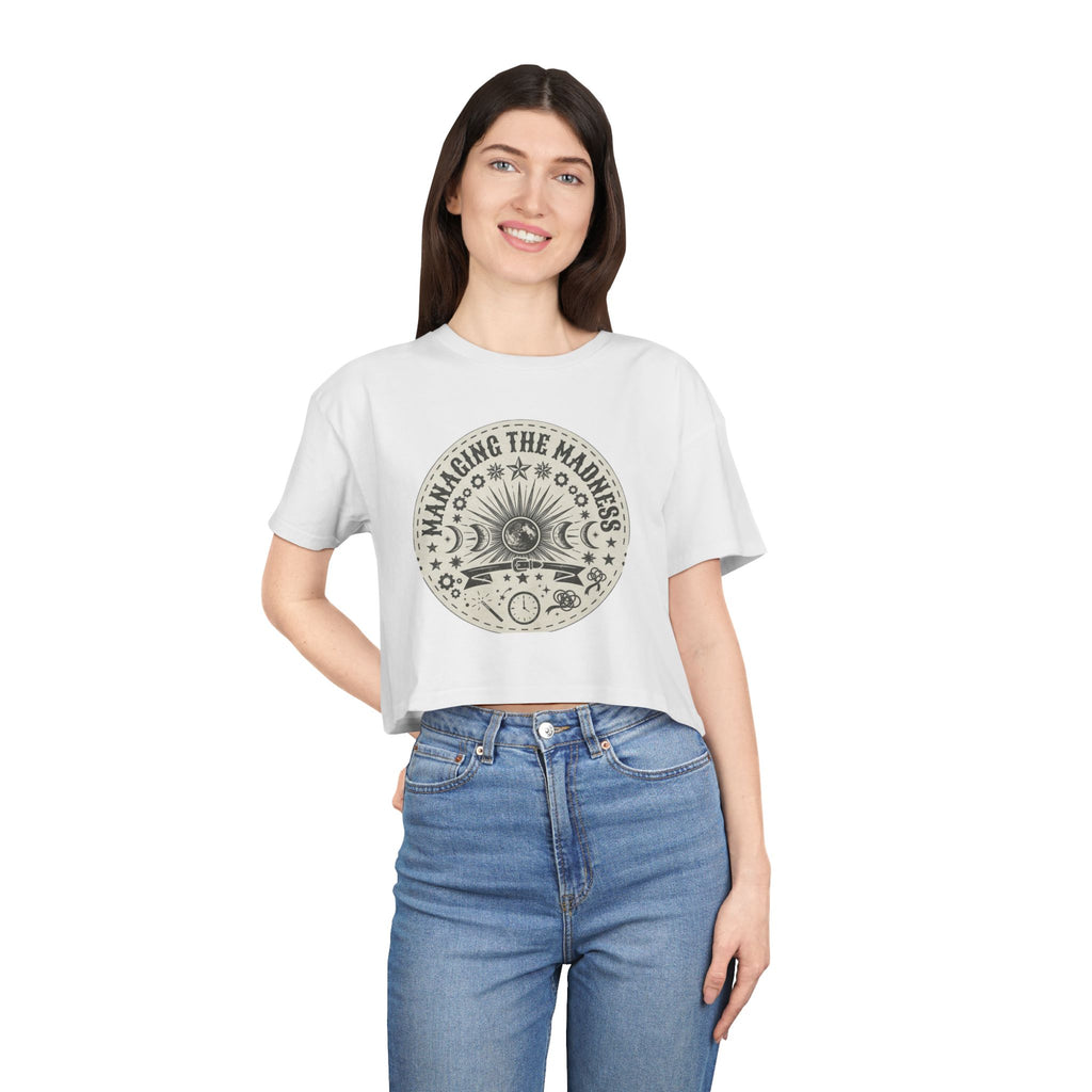 Moon Phases Mandala Crop Tee | Astrological Celestial Design