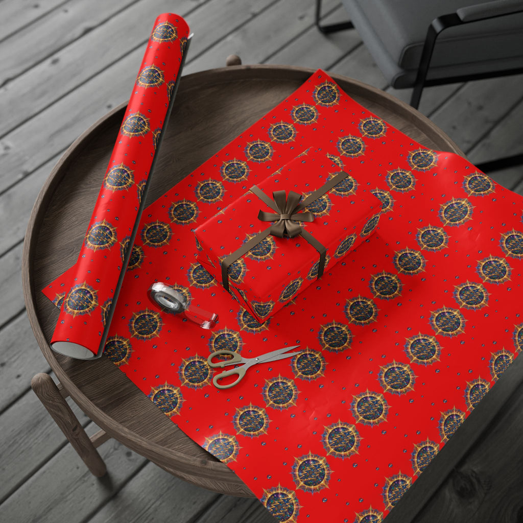 Deadhead Stars Wrapping Paper | Red Holiday Roll, grateful dead inspired