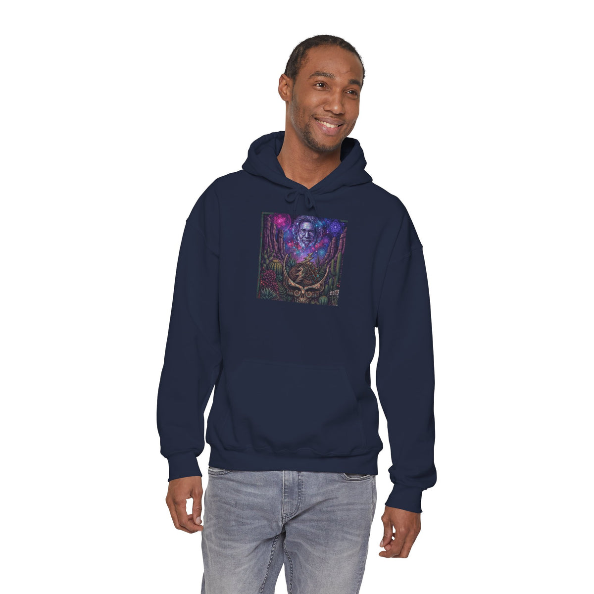 Psychedelic Skull Shaman Hoodie | Mystical Forest Totem Sweatshirt, deadhead gift