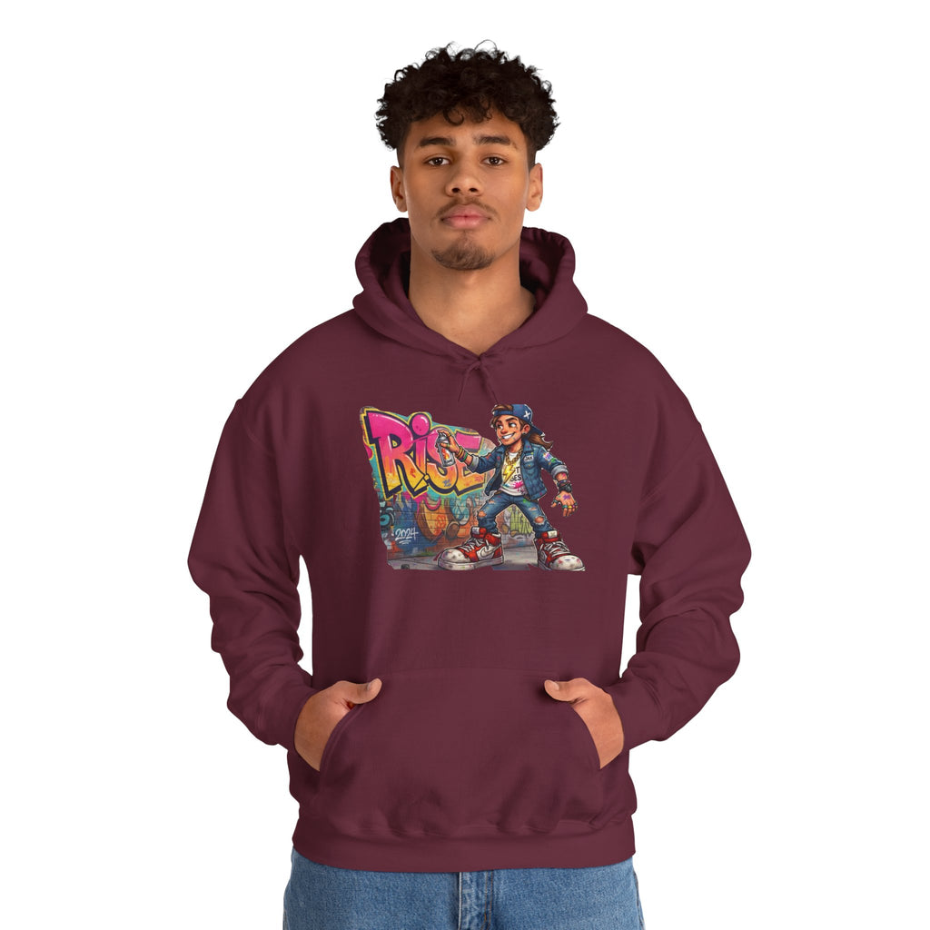 Retro Graffiti Kid Hoodie | Skate Street Art Pullover