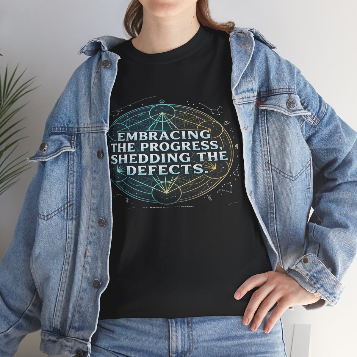 Embracing the Progress Shedding the Defects Sacred Geometry Recovery Shirt, Spiritual Awakening  NA AA Gift Apparel