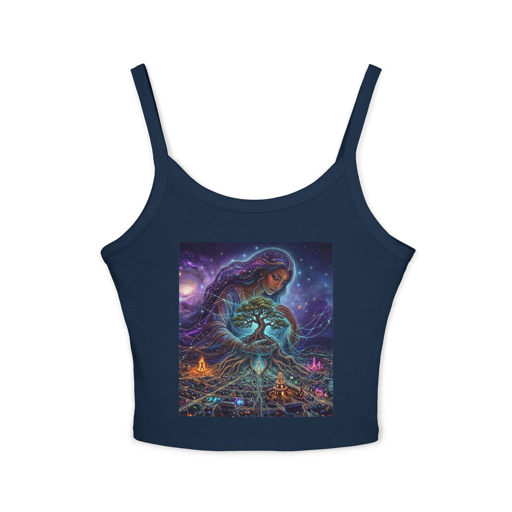 Mother Earth Goddess illustration Tank Top | Cosmic Nature Artwork