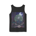 Mystical Moonlit Forest Tree Tank Top | Crescent Moon, Geometric Flower of Life