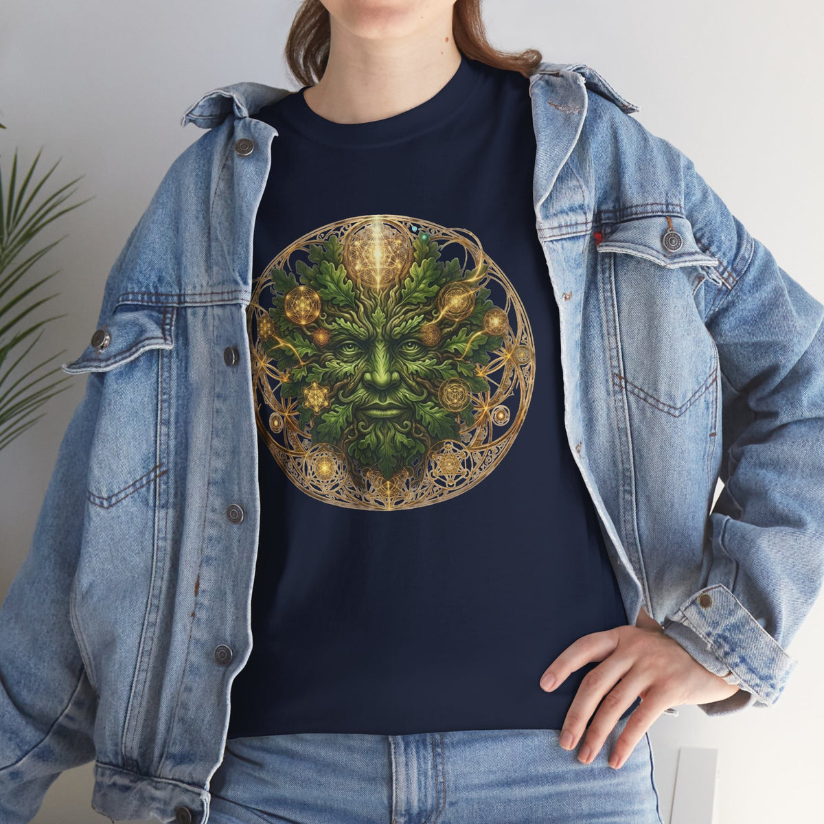 Green Man Face Tee | Celtic Nature Spirit, Burning man festival top, Forest Folklore Shirt