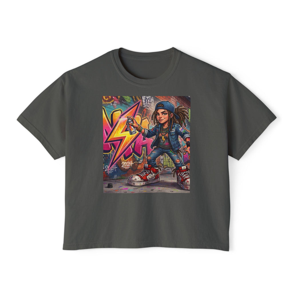 Skateboard Girl Graffiti Skate Tee | Boxy Crop Tee