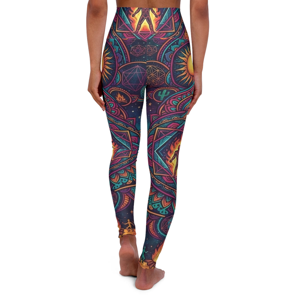 Psychedelic Mandala Pattern Leggings High Waist Yoga Leggings