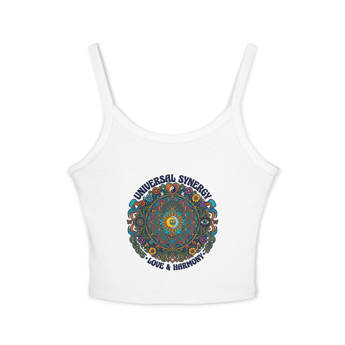Psychedelic Mandala Love & Harmony Tank Top | Spiritual Boho Crop Top